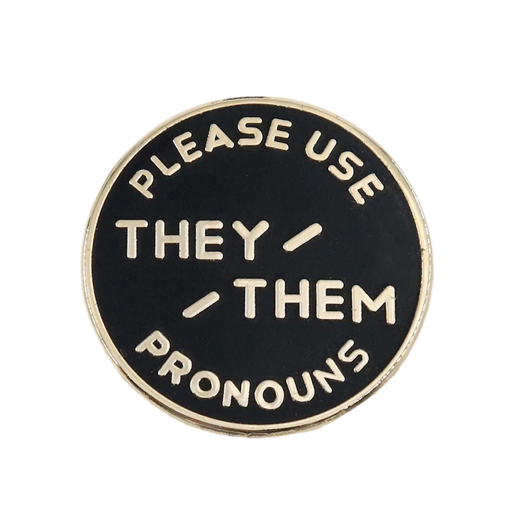 Please Use They Them Pronouns Enamel Pin Tell People Your Preferred Pronouns