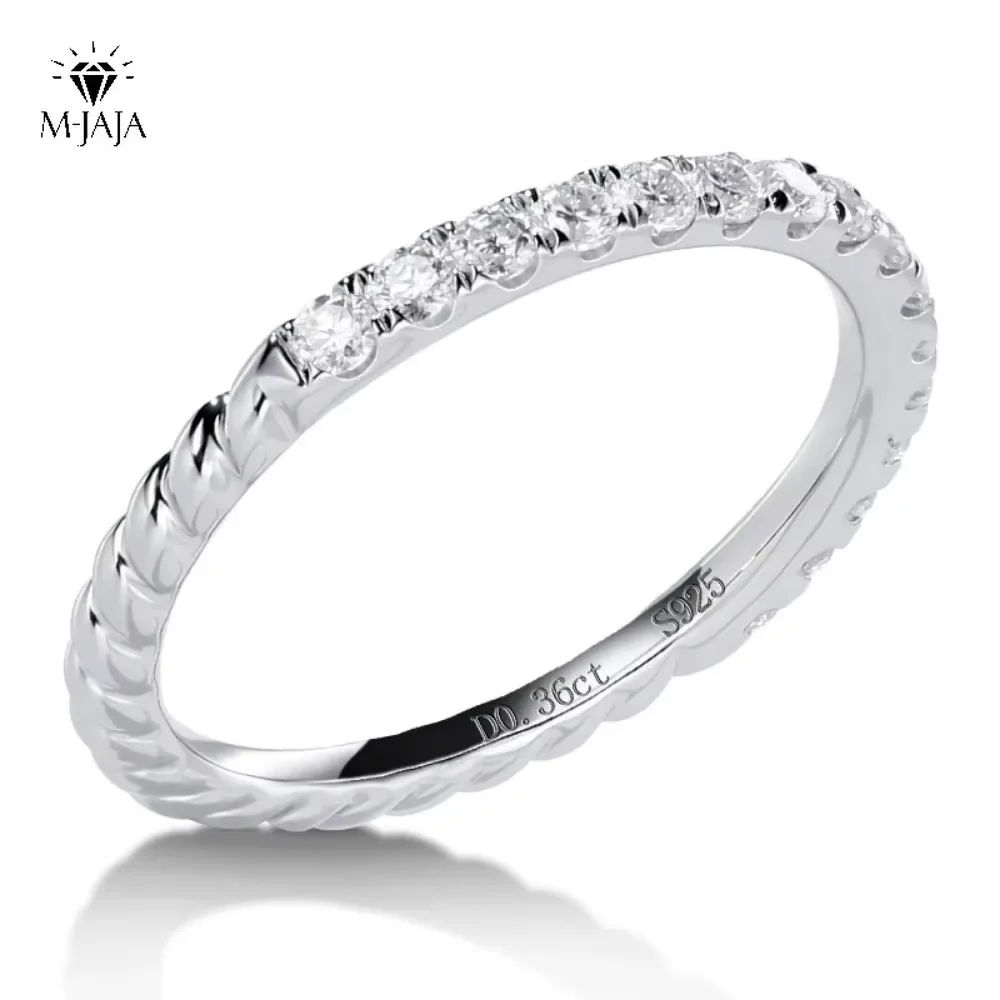 

Moissanite Wedding Band for Women S925 Sterling Silver D Color VVS1 Lab Diamond Rings Half Eternity Stackable Ring Fine Jewelry