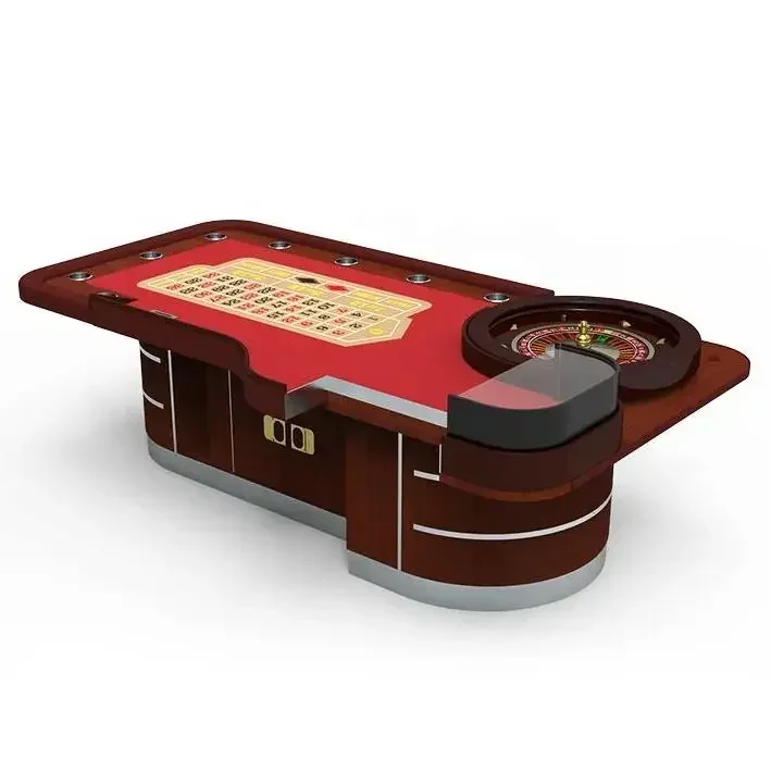 Mesa de pôquer de jogo de cassino estilo europeu vermelho de 110 polegadas mesa de roda de roleta profissional