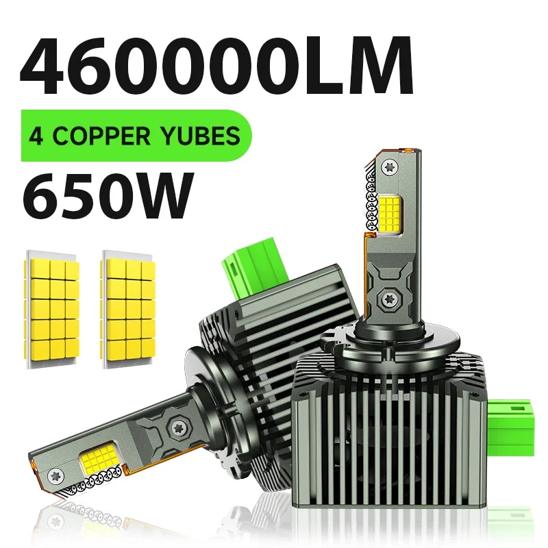 

D2S Led Car Headlight D4S 650W Canbus Bulbs CSP D1S D3S D5S D8S Led 460000LM Super Bright D2R D4R Auto Turbo Fan ​Lamp Plug&Play