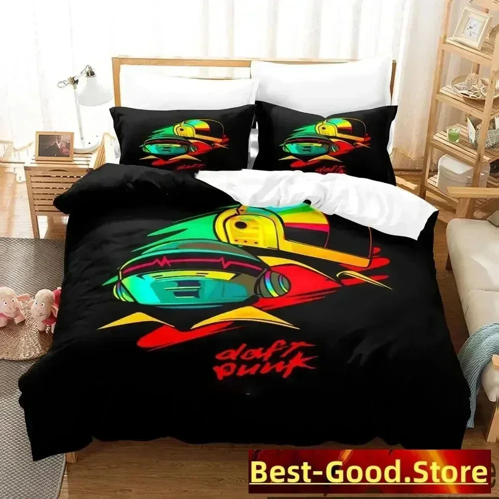 

Top 2025 Daft Punk Bedding Set Duvet Cover Bed Set Quilt Cover Pillowcase Comforter For king Queen Size Boys Adult Bedding Set