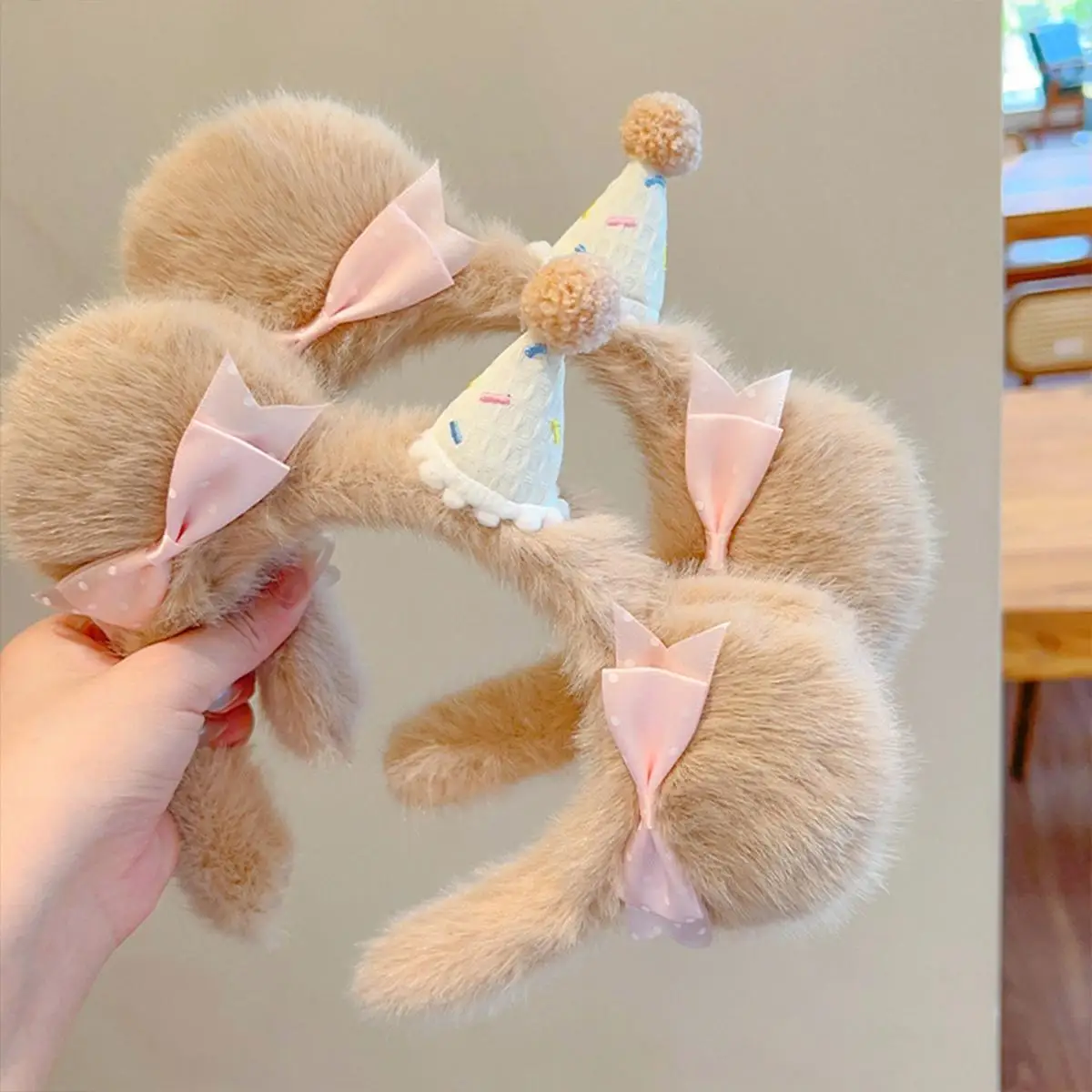 

Повязка на голову Kawaii Disney с Микки Маусом, милая повязка на голову для вечеринок для девочек, мытье лица, фотосъемка, плюшевый головной убор