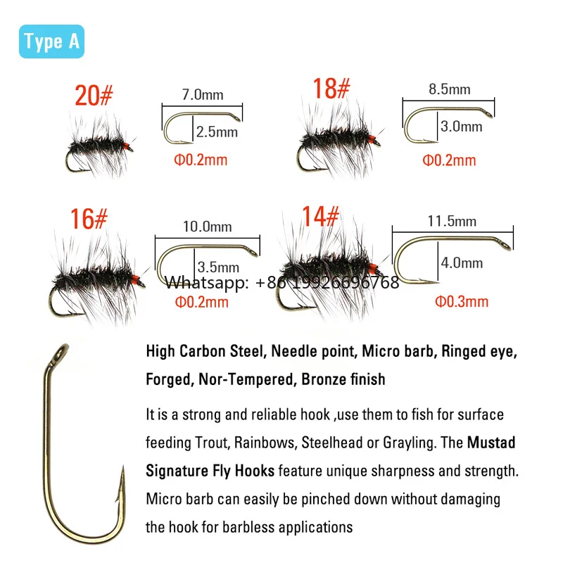 

Griffith's Gnat River Dry Fly Small Size Trout Flies Grayling Fly Fishing Lures Peacock Herl Body Grizzle Hackle #14-#20 factory