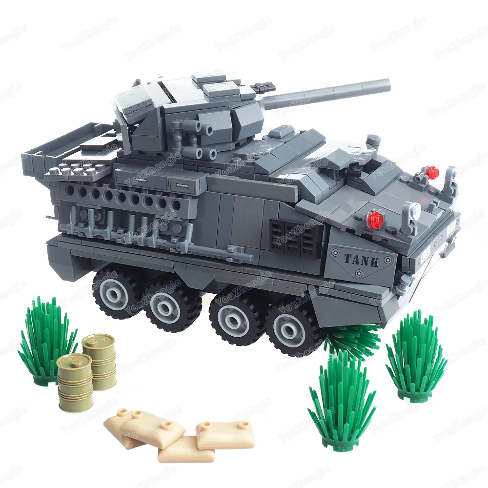 Dragoon infanterie M1296 bloc de construction de voiture de guerre assemblage MOC WW2 figurines armes militaires armure à roues scène modèle cadeaux garçon jouets