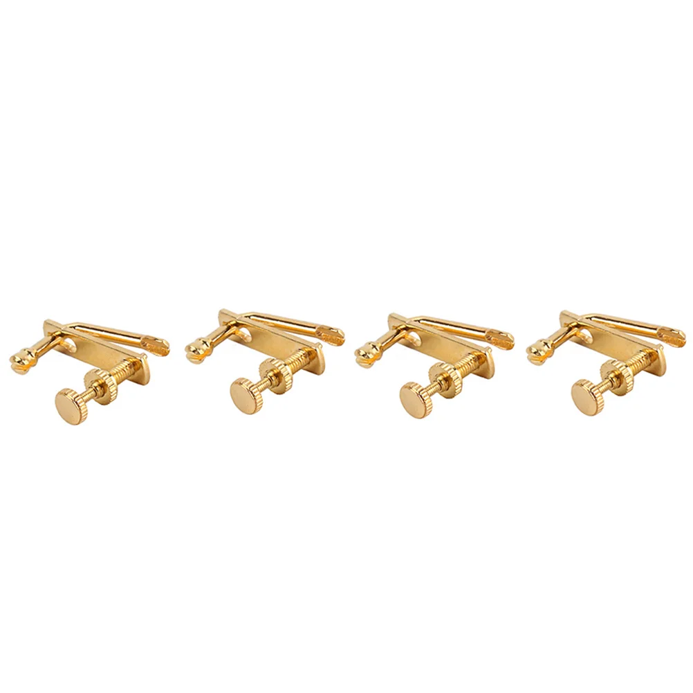 

4Pcs Violin String Fine Adjuster Golden Metal High Gloss Tuning Tool Precise Groove Design Easy Remove Bottom Bracket Screw