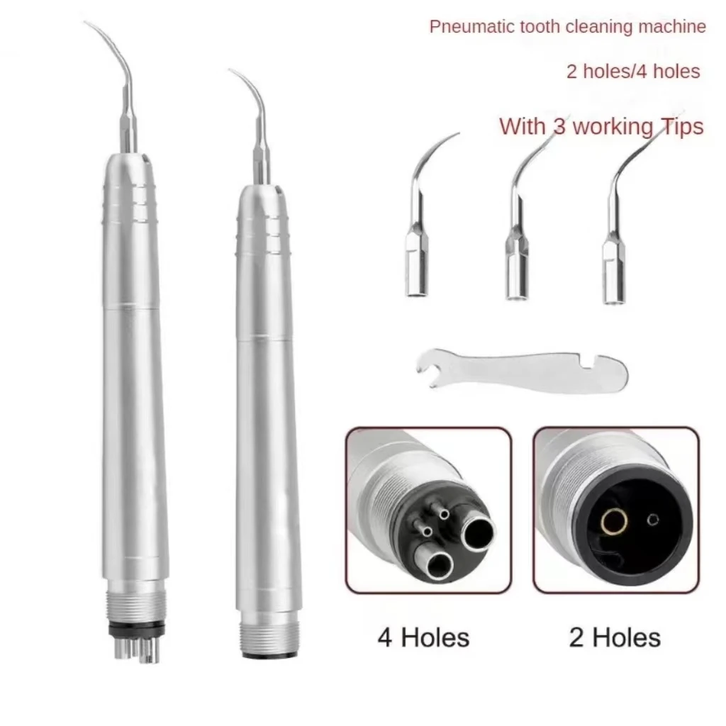 2Hole/4Hole Dental Ultrasonic Air scaler handpiece With 3 Tips  Tooth Calculus Remover cleaning Tool