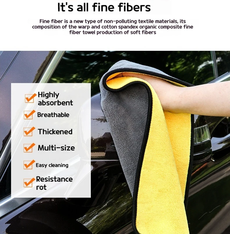 5PCS Car Wash Microfiber Towel 4Sizes Cleaning Drying Cloth Drying Towel Car Care Detailing Car Wash Towel Supplies