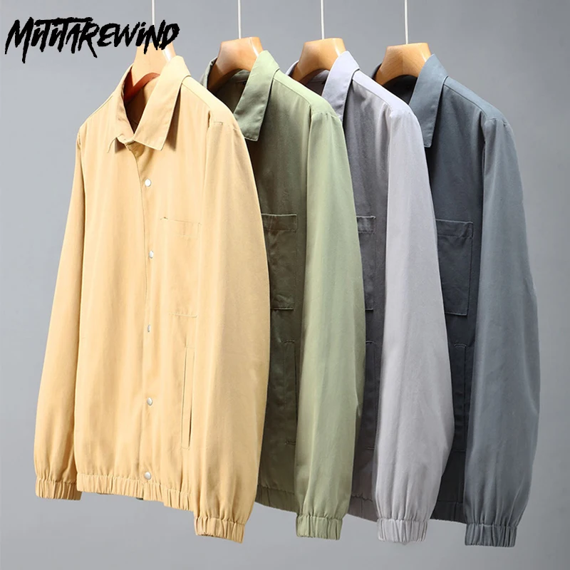 Japanese Casual Jackets for Men Spring Autumn Loose Thin Japanese Khaki Coats Youth Simple Fashion Versatile New in Outerwears