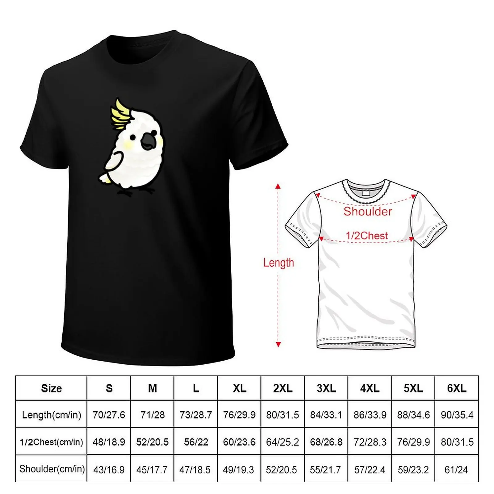 Chubby Sulphur-crested Cockatoo T-Shirt t shirt man cotton T-Shirt