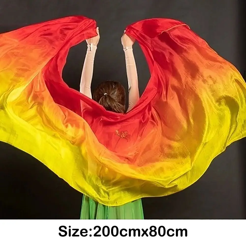 200cm x 80cm Performance danse couleur unie Texture claire voile châles femmes écharpe Costumes accessoires voiles de danse du ventre