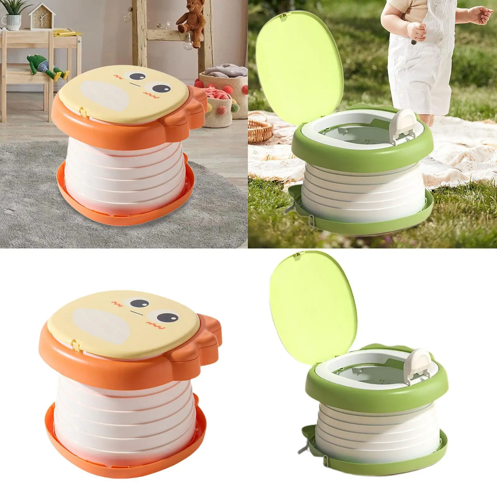 Vasino per bambini Sedile per vasino portatile da viaggio compatto pieghevole riutilizzabile Vasino per bambini per campeggio all'aperto Casa per neonati al coperto