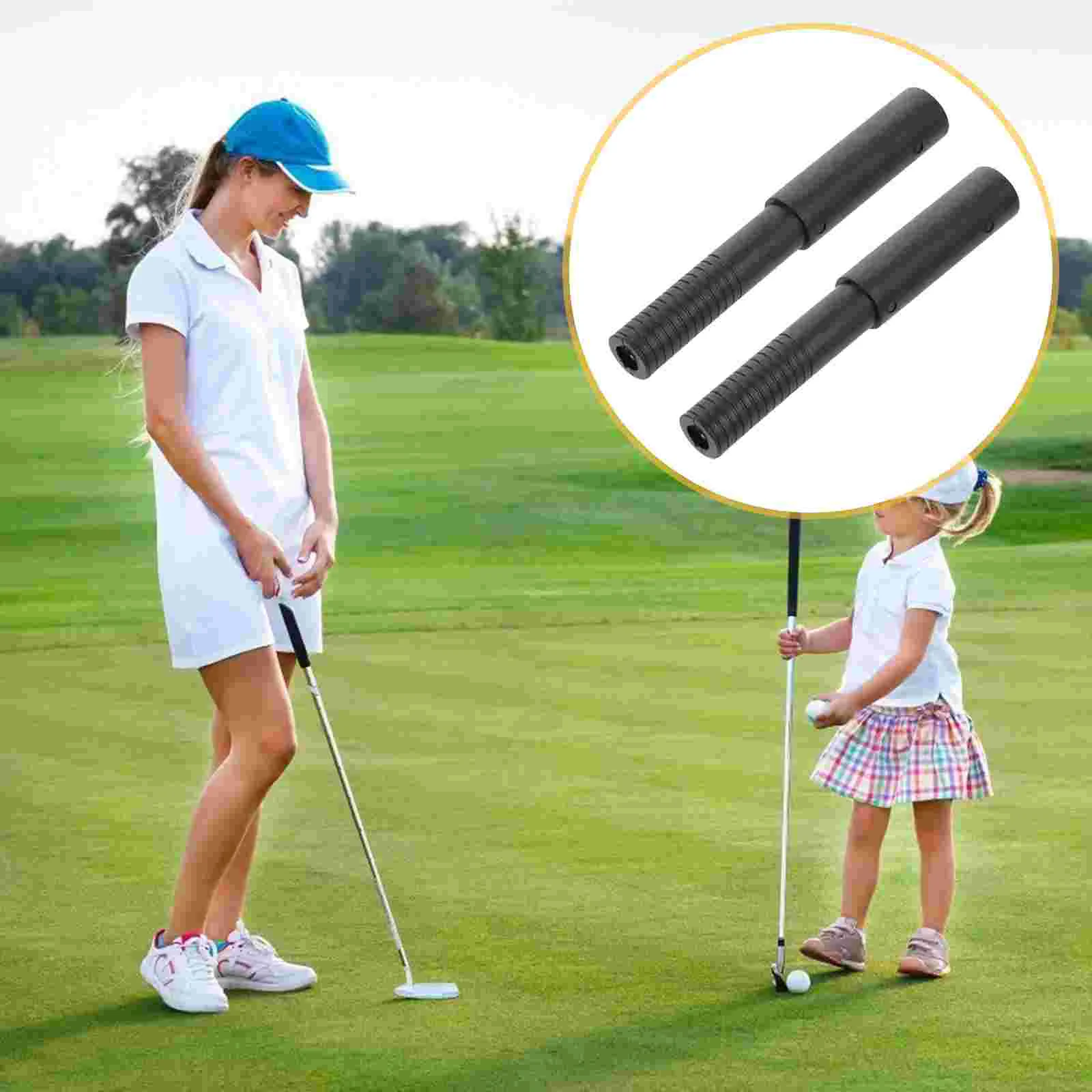 2 Pcs Double Sided Tape Club Extension Golf Shaft Extender Steel Extensions Clubs Extenders Accessory Black Rod Staff - Image 3