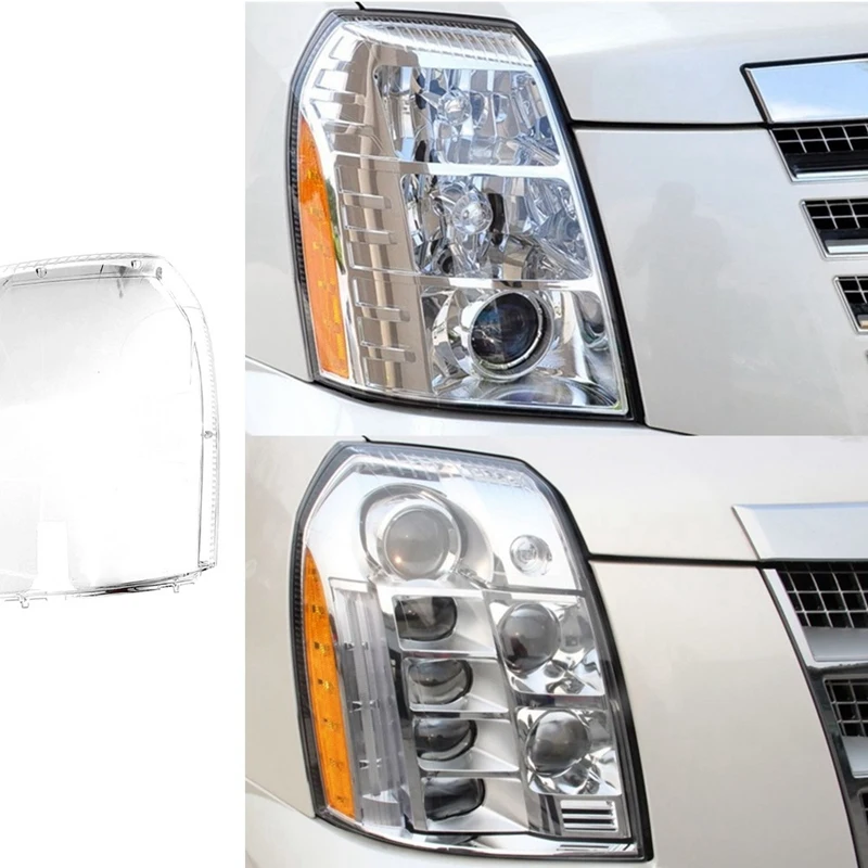 Car Headlight Cover Head Light Shade Transparent Lampshade Lamp Shell Dust Cover For Cadillac Escalade 2006-2013