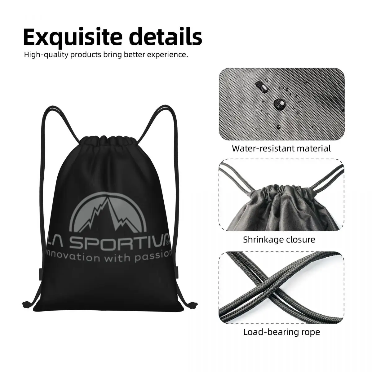 La Sportiva Proximity Wstring Bags, Sports Backpack, Gym Sackpack, Water Degree String Bag for Imaging