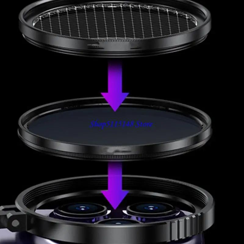 F3MA 52mm مستقطب دائري عدسة الهاتف المغناطيسي حالة تعديل قابلة للطي