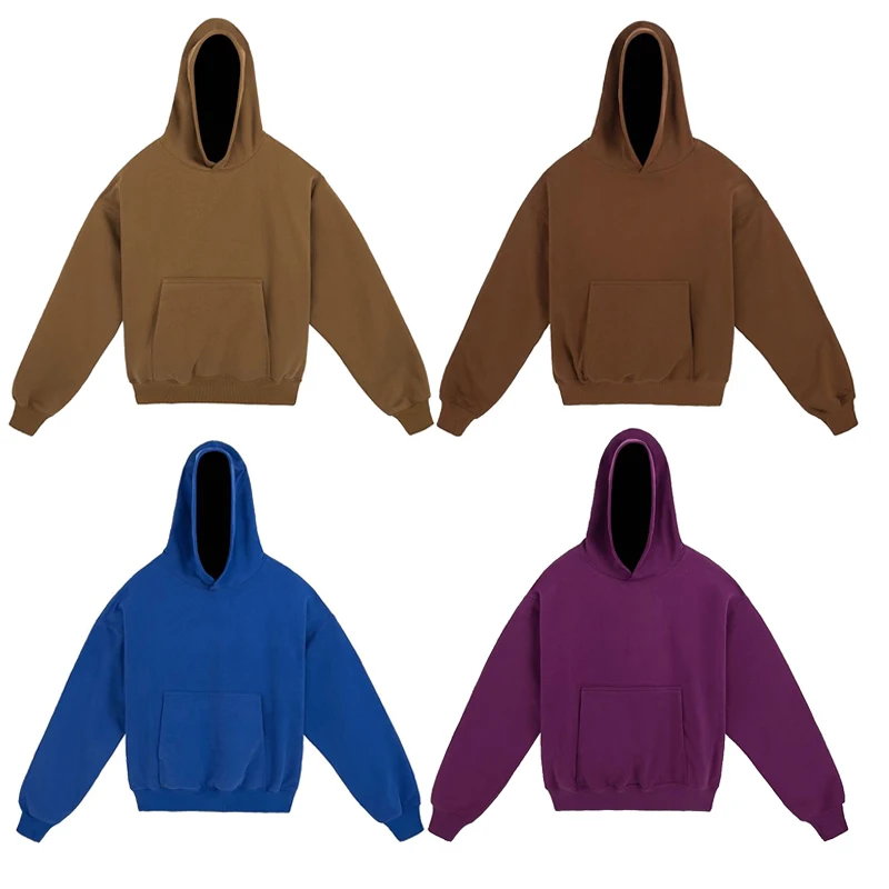 Hip Hop Tide Kanye West Hooded Sweatshirts Solid Color High Quality Casual Street Pullover Unisex