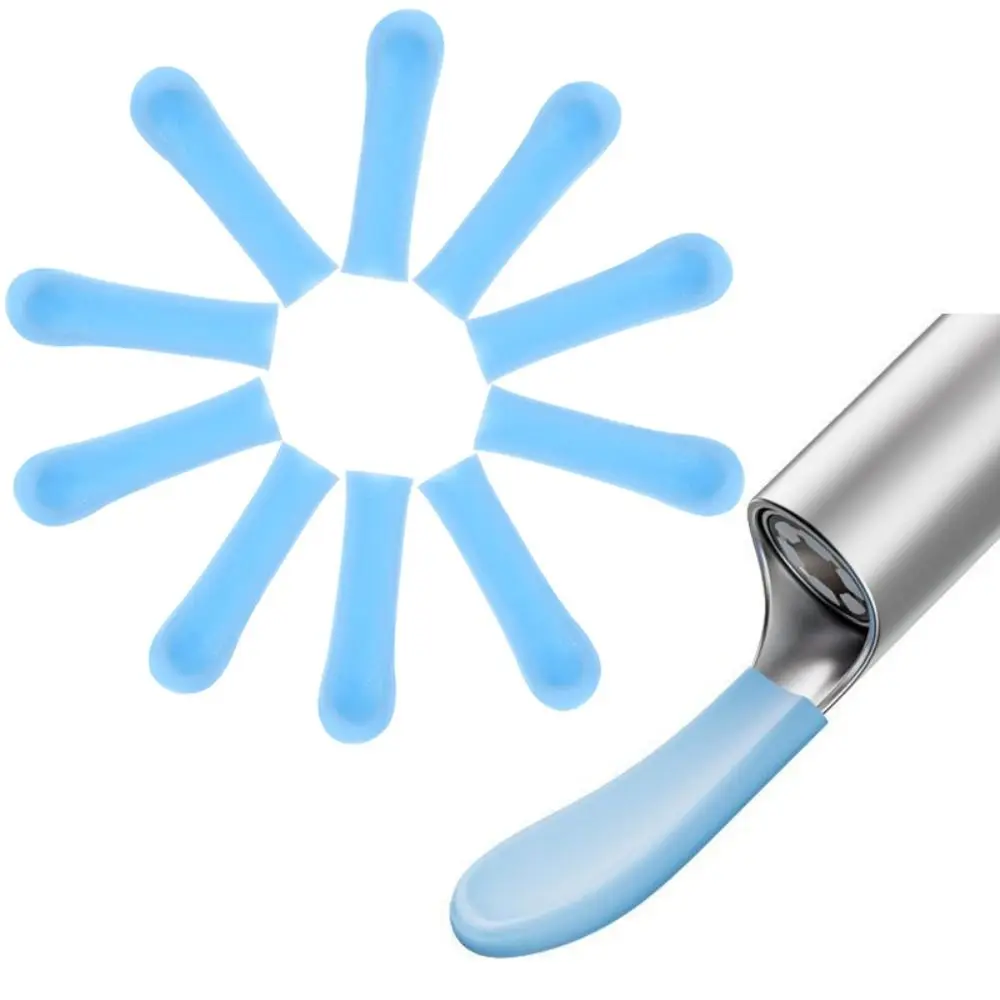 جديد سيليكون الأذن ملعقة الأكمام عدم الانزلاق استبدال الأذن الشمع إزالة نصائح الأزرق دائم الأذن الشمع المنتقى غطاء أدوات تنظيف الأذن