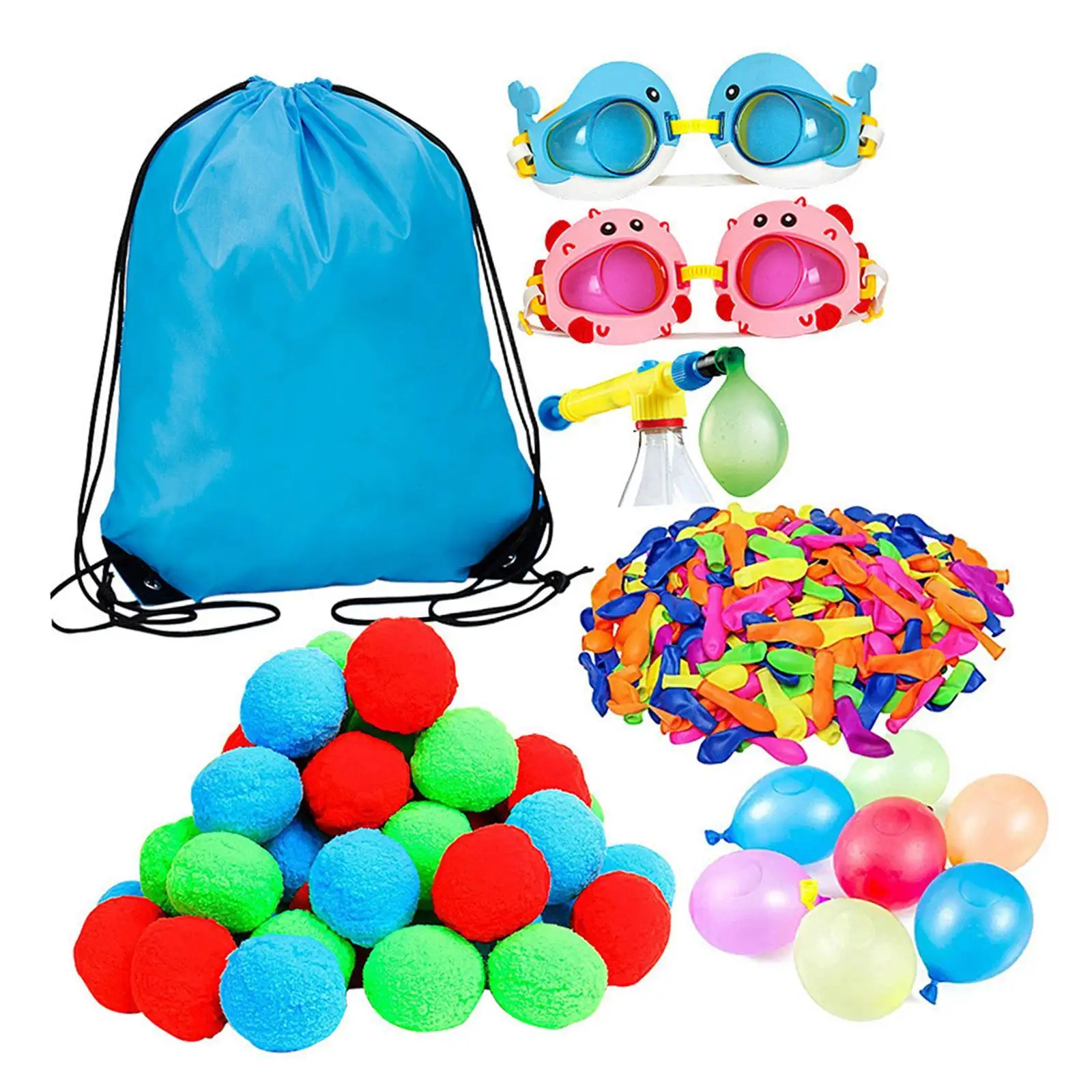 كرات رذاذ الماء مع حقيبة ظهر مع نظارات ألعاب مائية ممتعة بالونات مائية #4