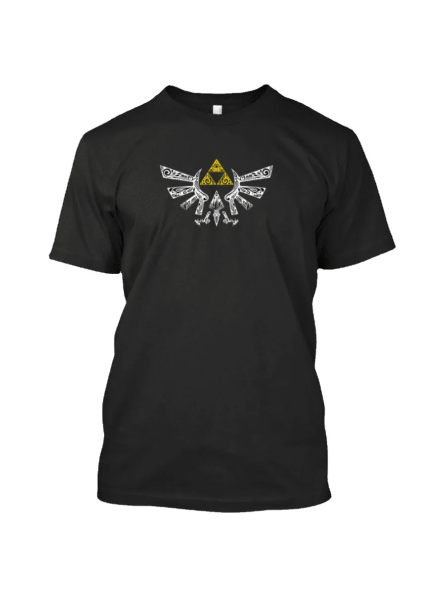 Zelda Classic Triforce Hyrule Crest Printed T-Shirt. Summer Cotton O-Neck Short Sleeve Mens T Shirt New S-3XL