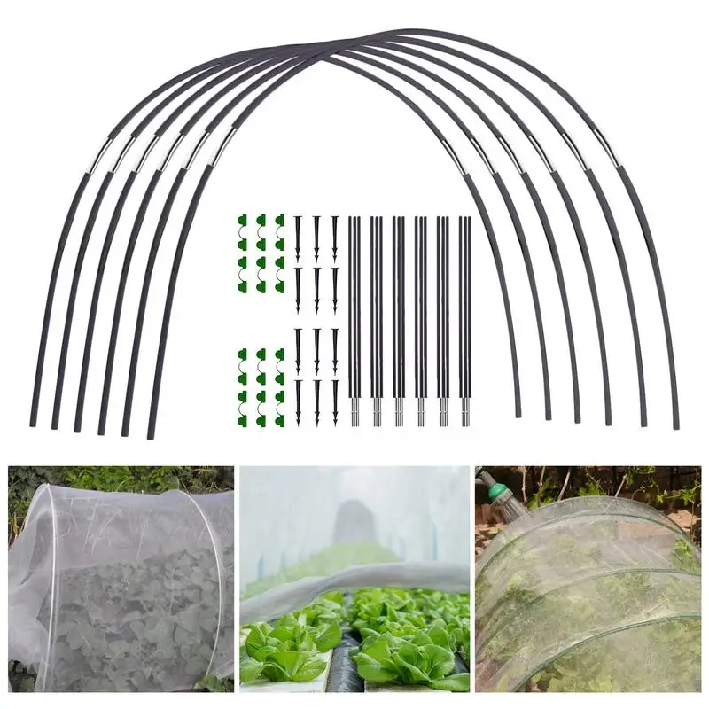 Garden Plant Hoop Seedling Arch Shed Bracket Greenhouse Hoops Set Glass Durable Frost Protection For For Patios Vegetable Garden