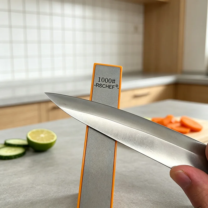 RSCHEF New Orange Base Diamond Whetstone Knife Sharpener Sharpening Honing Oil Stone Set For Kitchen Cutlery Grinding