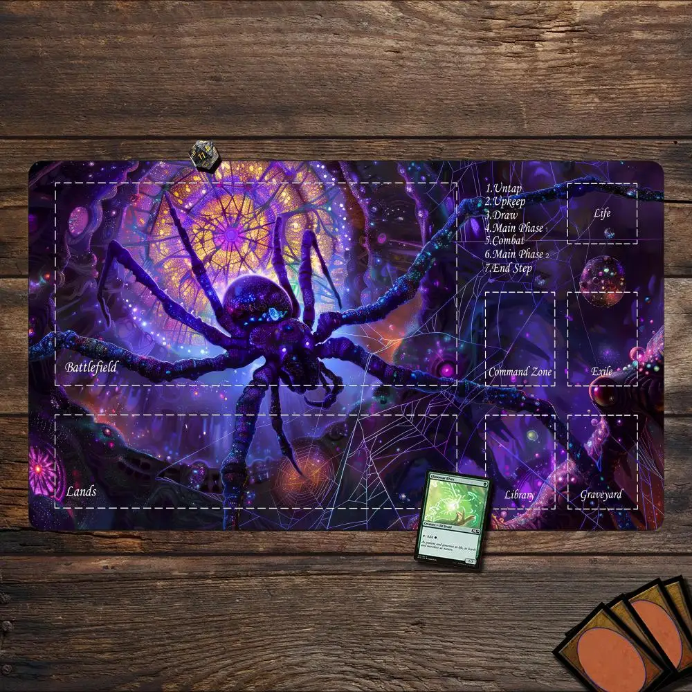 

Magic Playmat card gaming mat with zone mtg playmat Fantasy Spider Design Desk Mat gamer keypad mousepad rubber anti-slip