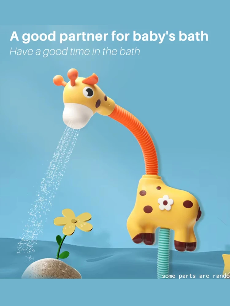 

Baby Bath Shower Head Toy Cute Giraffe Baby Stackable Electric Shower Toys Bathtub Water Sprinkler Bathtub Toy For kids Toddlers