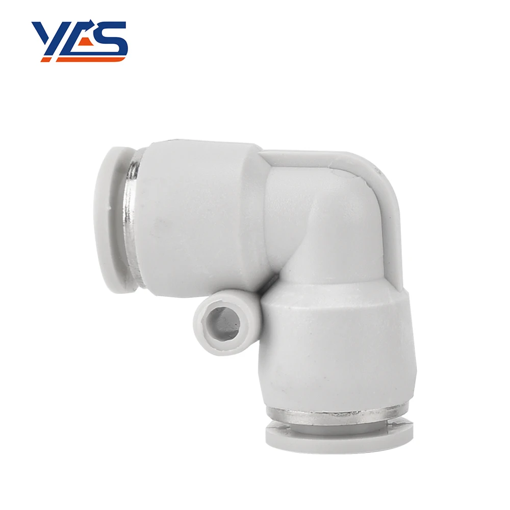 High Quality White PV Series 90 degree elbow hose connector Quick air fitting plastic hose fitting penumatic fitting