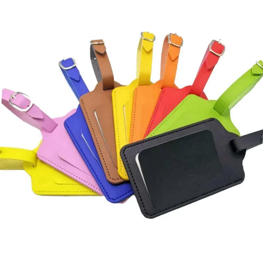 Frauen Mann PU Leder Einstellbare Koffer Gepäck Tag Label Tasche Anhänger Handtasche Tragbare Reise Zubehör Name ID Adresse Tags