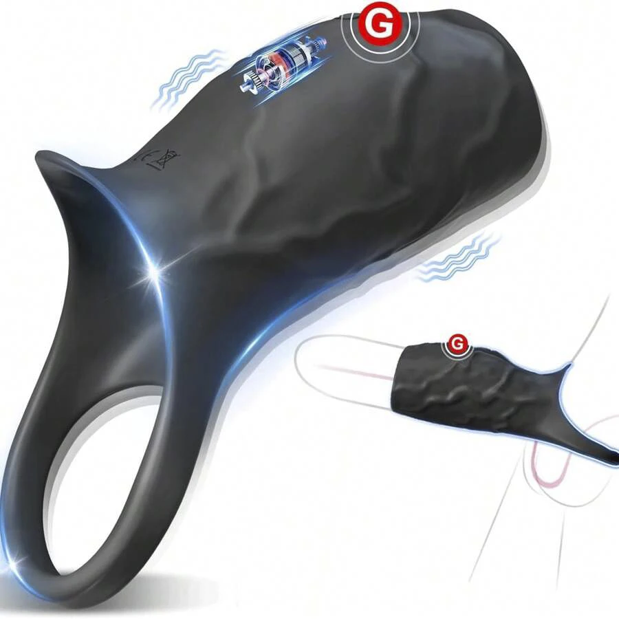 Electric Vibrator Penile Sleeve with Delay Ring And Locking Mechanism Male Sexual Toy for Enhanced Pleasure