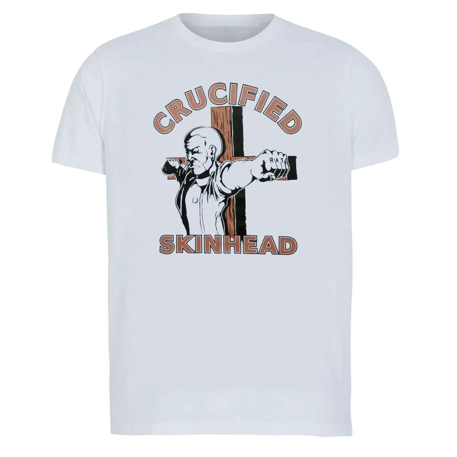 Crucified Skinhead T Shirt White Hand Hemd S 2XL vintage Washed Top For Everyday Wear graphic fashion Comfortable Stylish