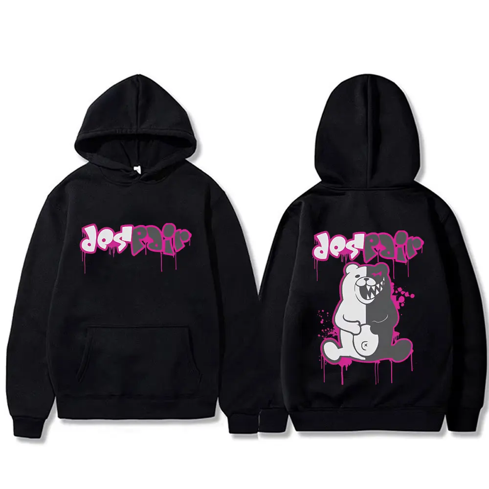 

Hot Anime Danganronpa Monokuma Graphic Hoodie Men Women Manga Oversized Streetwear Male Vintage Casual Fleece Cotton Hoodies