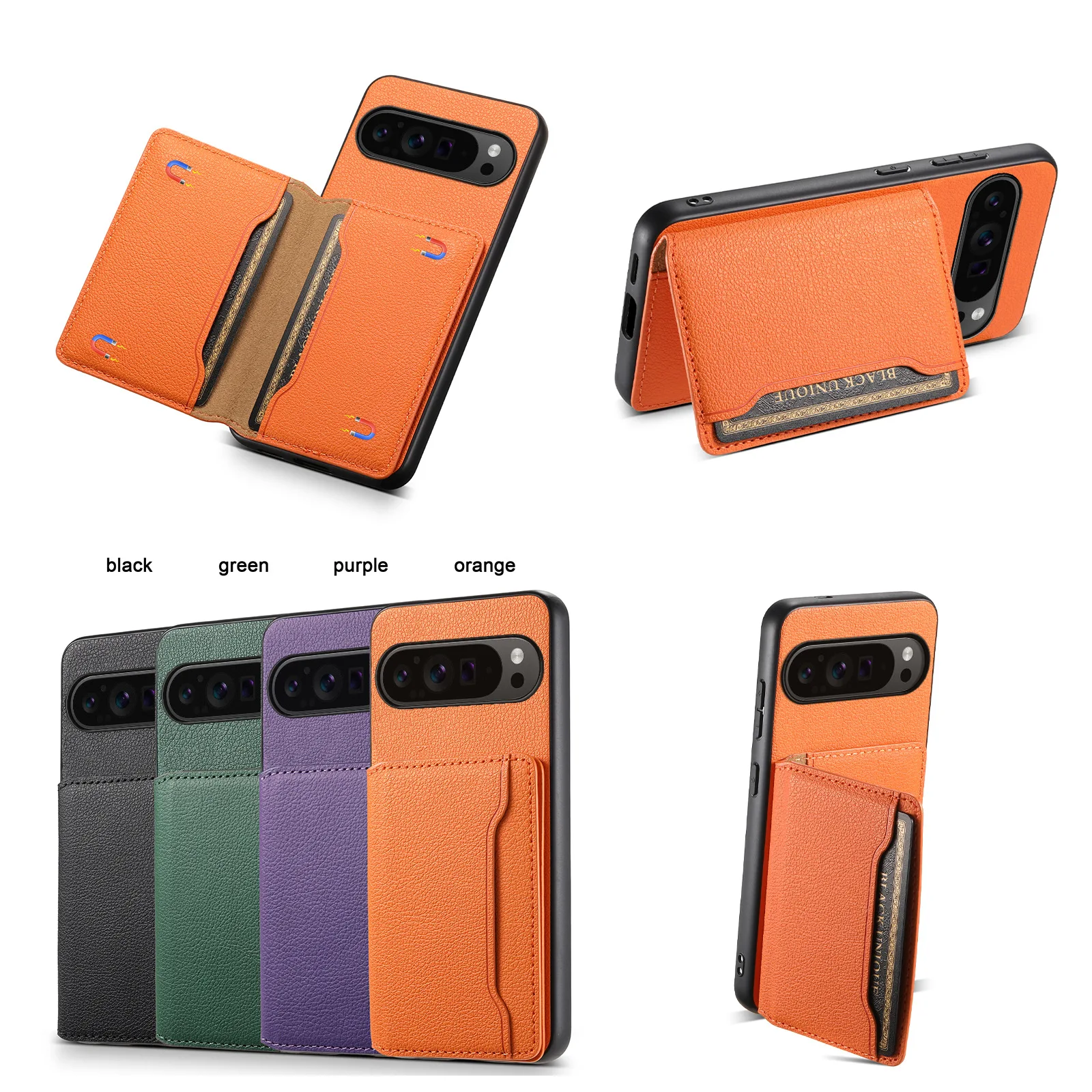 

Solid Color Phone Case for Google Pixel 10 Pro XL/Pixel 7 8 9 Pro 9A 8A 7A with Side Magnetic Flip Card Cover