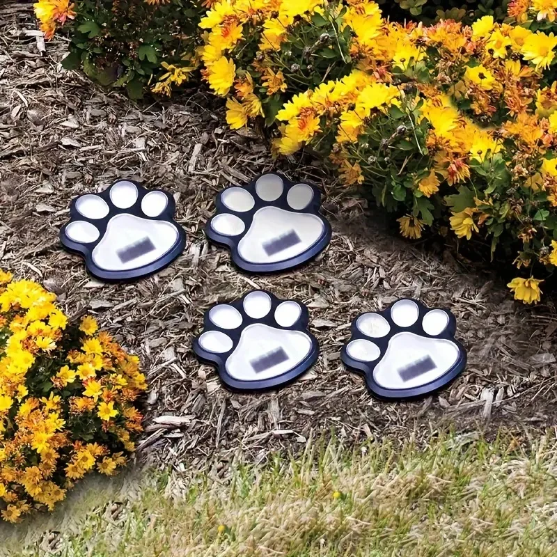 Solar Paw Print Lights, Outdoor Path Lights for Cats And Dogs, LED Street Lights, Yards, Gardens, Pathways, Lawns Solar Lights