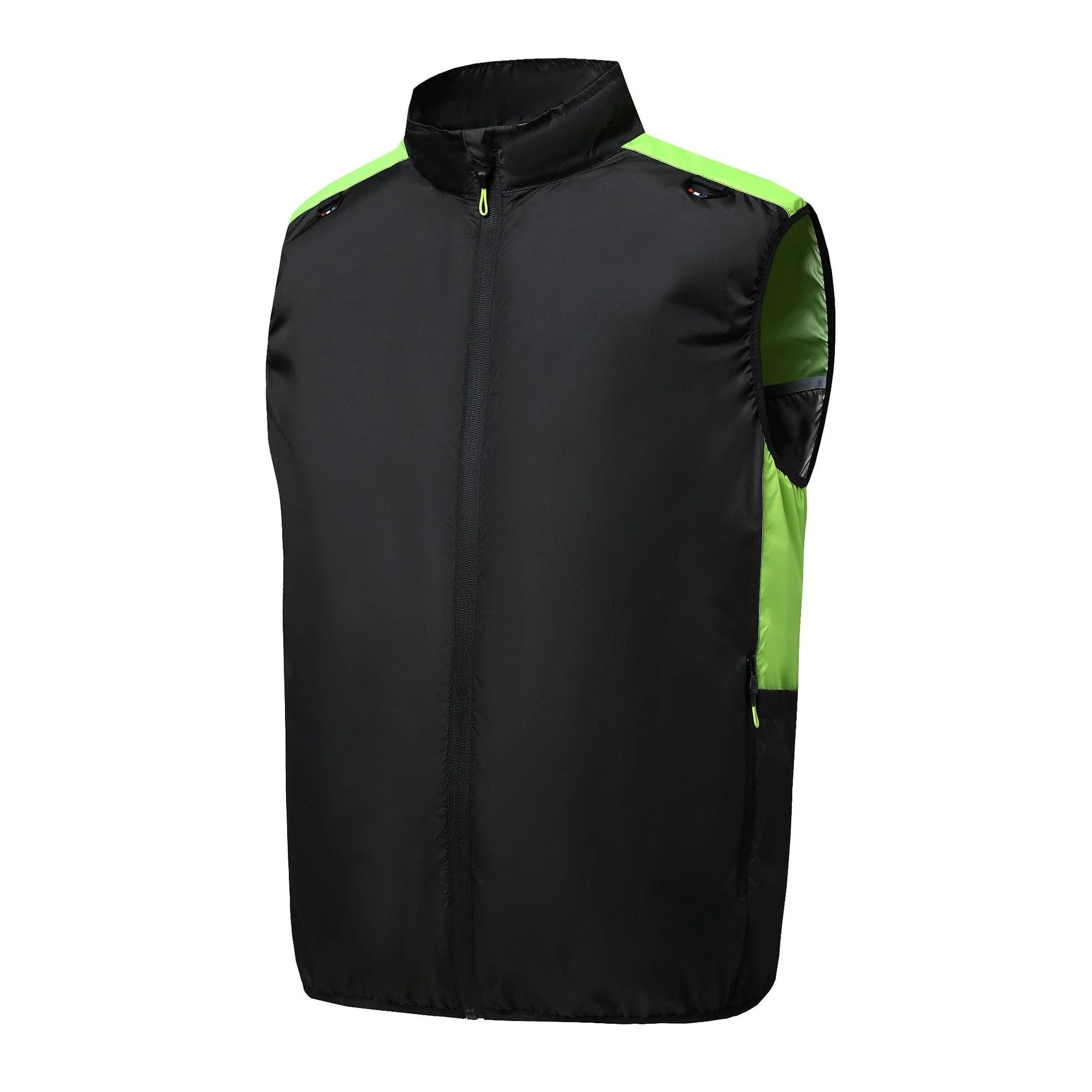 Unisex USB Charging Cooling Fan Vest Breathable Sun Protection Summer Air Conditioning Clothes Contrast Color Work Wear
