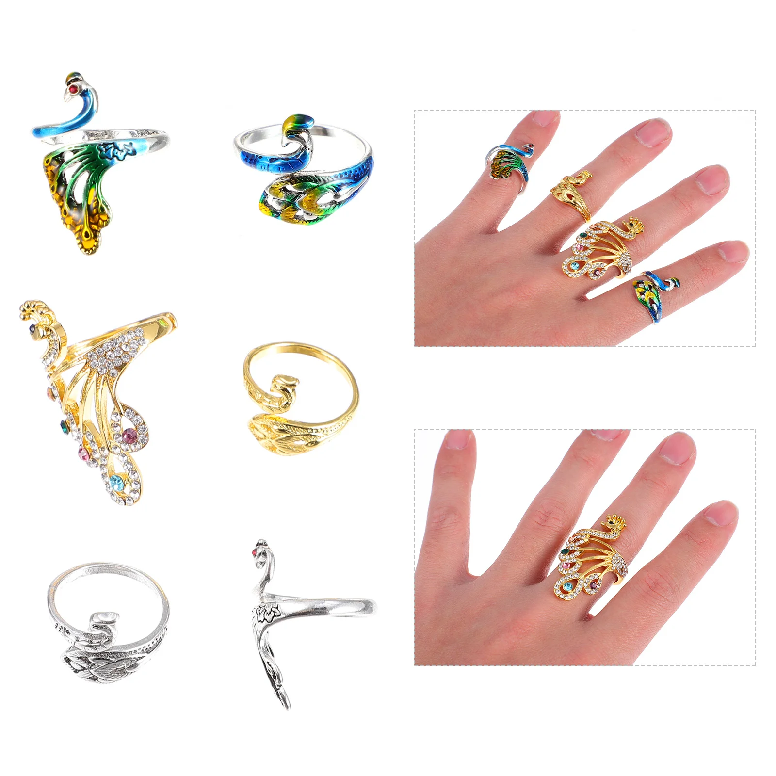 6 قطعة حلقات الحياكة الكروشيه سهلة ارتداء الغزل دليل أصابع أصحاب للحياكة الخياطة اللحف أدوات اكسسوارات