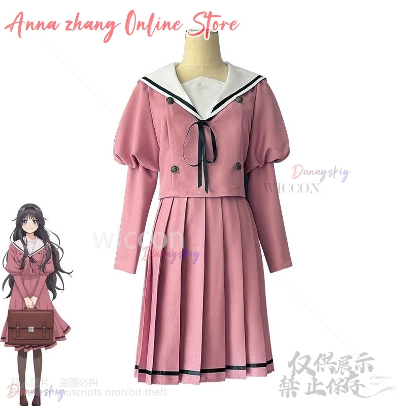 

New Anime The Fragrant Flower Blooms With Dignity Cosplay Waguri Kaoruko Japanese Kawaii Girls JK School Pink Dress Lolita Cos
