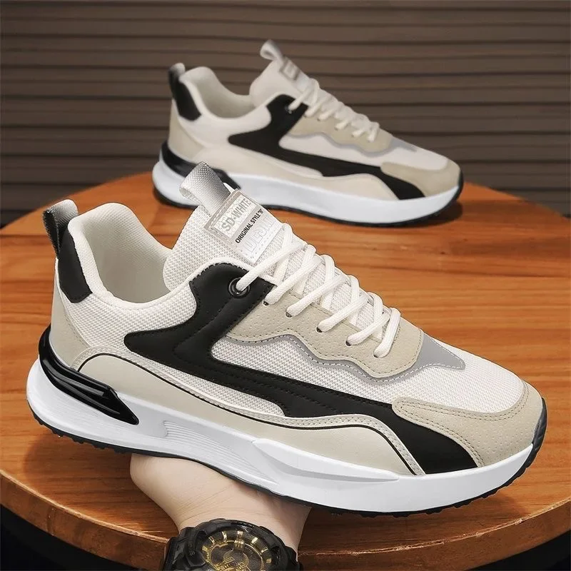 

Men's Shoes 2025 Spring and Autumn New Mesh Breathable Sports Shoes Fashionable Lace Up Lightweight Casual Running Shoes