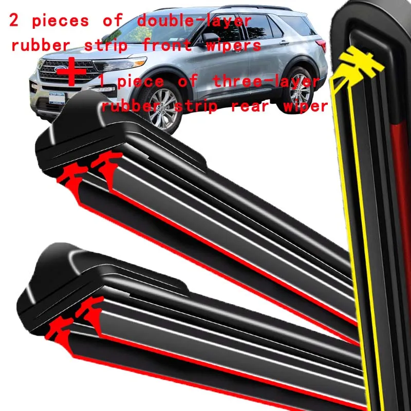 

Wiper Front & Rear Wiper Blades Set For Ford Explorer 6 U625 2020 - 2023 2021 2022 Windshield Windscreen Window 26"+22"+11"