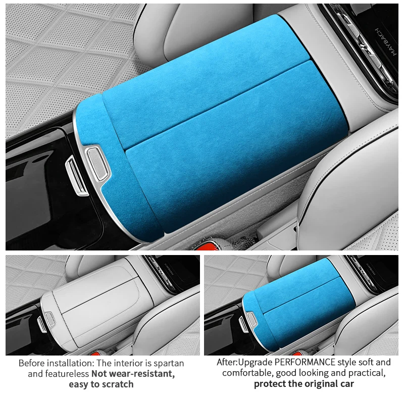 Made of Alcantara For Mercedes W223 S-Class Maybach Seat Armrest Boot Cover Trim Sticker Interior Performance Tuning Accessories