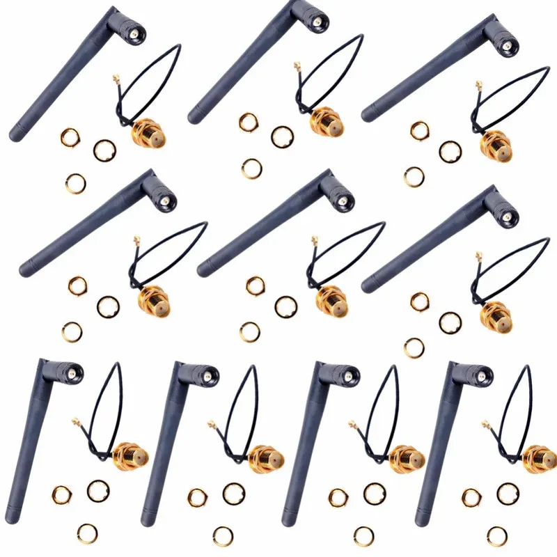 

10 шт. 2,4 ГГц 3DBI Wi-Fi антенна + удлиненный кабель U.FL к гнезду SMA для Arduino CC3000 ESP8266 RCmall FZ1313