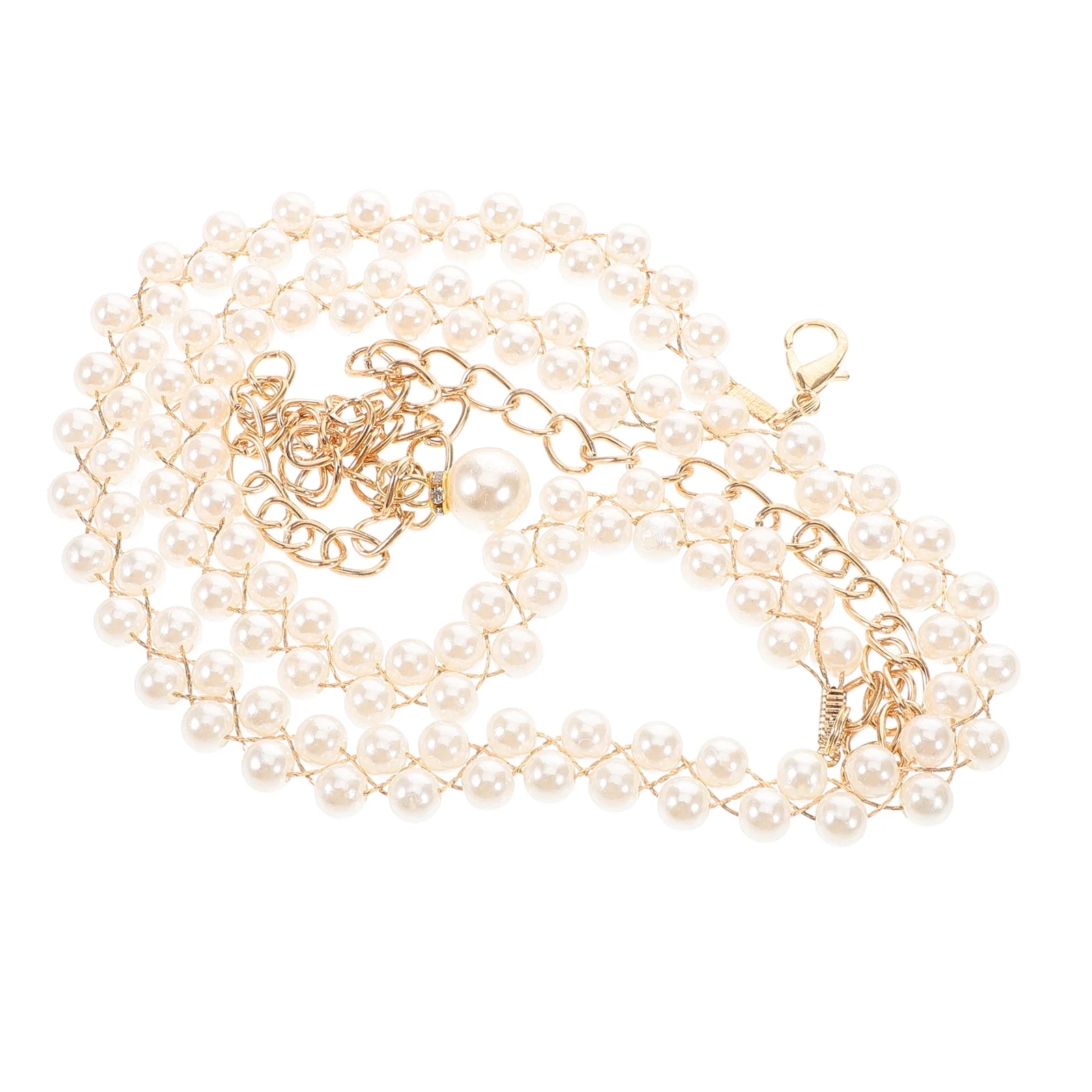 

Faux Pearl Waist Chain Women Adjustable Metal Body Jewelry Multi-Scene Use for Beach Parties Ceremonies Travel Remembrance