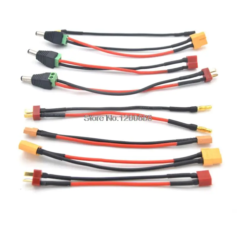 15 см 20AWG силиконовый 3,5 DC5.5 банановая головка Т-образный разъем XT60 XT30 адаптер питания удлинительный кабель жгут проводов