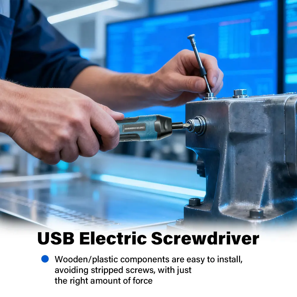 Mini Cordless Electric Screwdriver 1300mah Rechargeable Adjustment Power Drill Multi-function Disassembly Torque Repair Tools