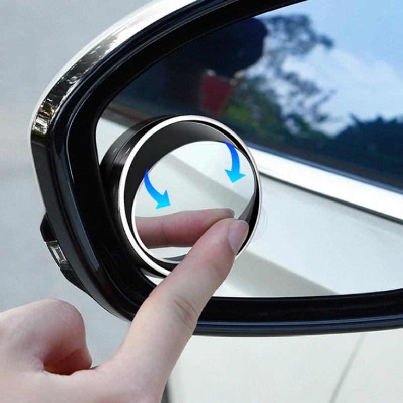 

Car Rearview Mirror Small Round Mirror Without Bezel HD Auxiliary Wide Angle Convex 360° Adjustable Reversing