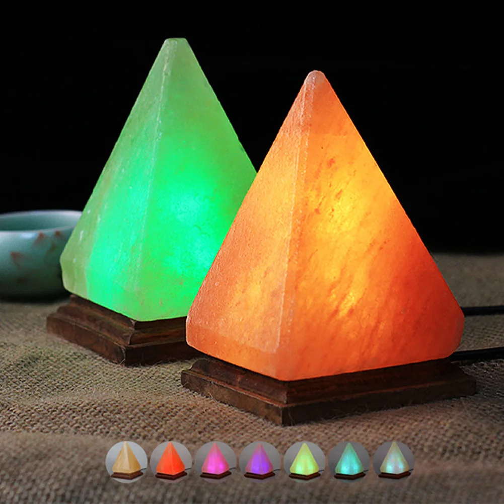 Himalayan Salt Lamp Crystal Salt Rock Lamp with Base LED Atmosphere Lamp Classic Table Light Home Bedroom Decoration