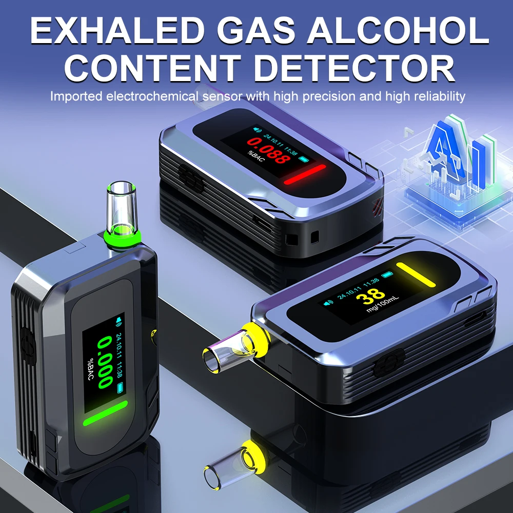 Advanced Portable Breathalyzer Alcohol Tester Electrochemical Fuel Safe Fast Accurate Professional Portable Alcohol Detection De