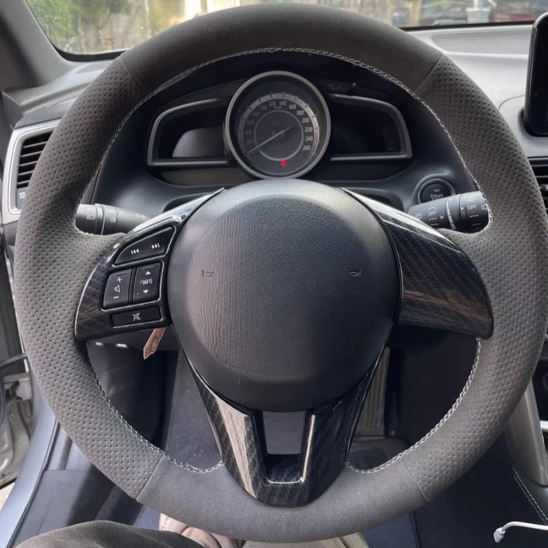 

Car Steering Wheel Cover Suede Leather For Mazda 3 Axela Mazda 6 Atenza Mazda 2 CX-3 CX3 Steering-Wheel Cover Car Accessories