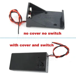 2 types 9 Volt Box Pack Power Toggle Black 9V Battery Holder with ON/OFF Switch or no cover J17