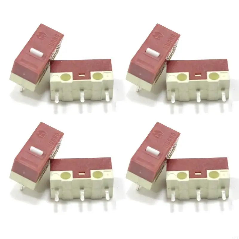 8Pcs for HUANO Mouse Micro   (5M Clicks ) Mice Microswitch Set White Dot Silver Connector 3Pins